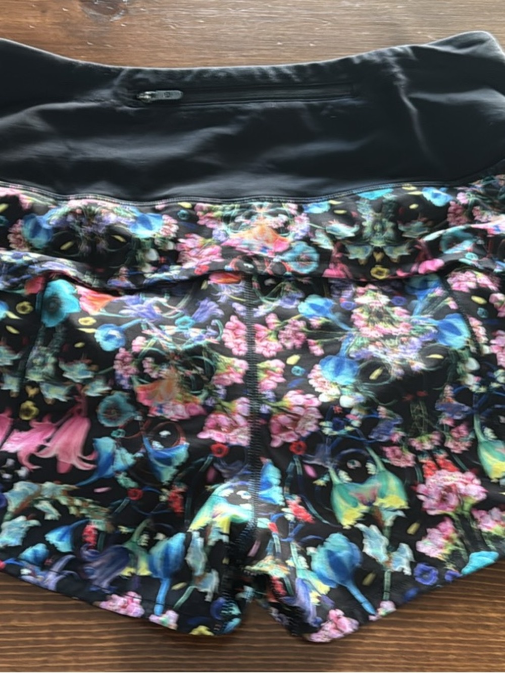 lululemon athletica Black Floral Multicolor Athletic Shorts
